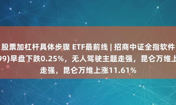 股票加杠杆具体步骤 ETF最前线 | 招商中证全指软件ETF(159899)早盘下跌0.25%，无人驾驶主题走强，昆仑万维上涨11.61%