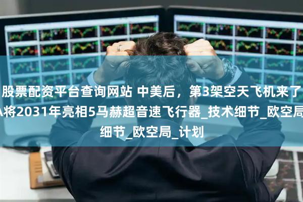 股票配资平台查询网站 中美后，第3架空天飞机来了？ESA将2031年亮相5马赫超音速飞行器_技术细节_欧空局_计划